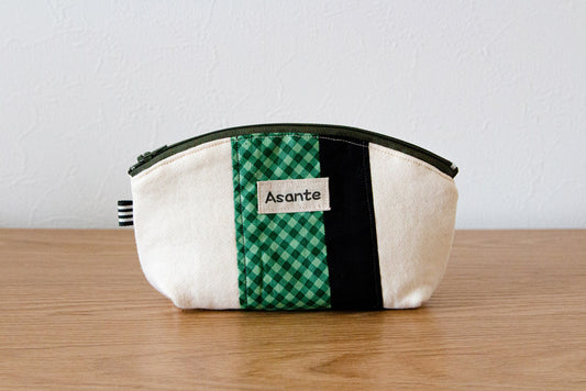 ハギレで作ったポーチ(緑)