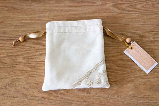 ハギレで作った巾着(茶)