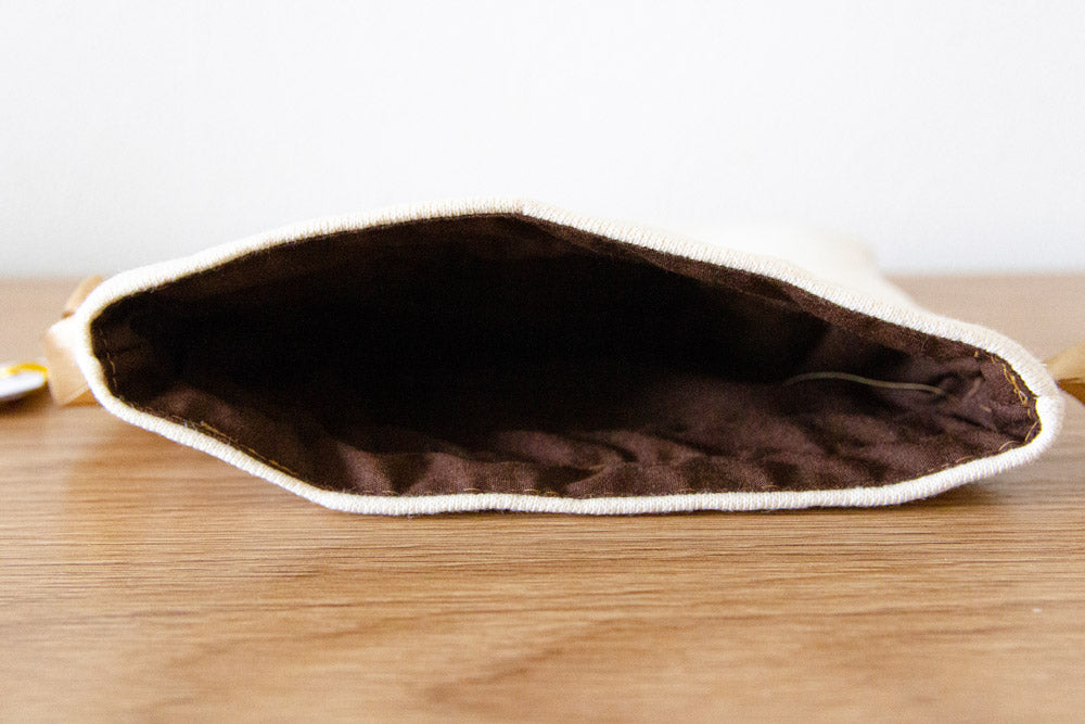 ハギレで作った巾着(茶)